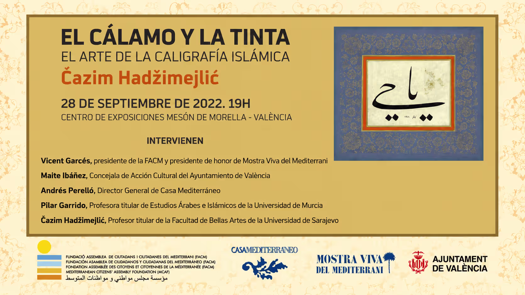 El arte a través de  la caligrafía. Un diálogo Mediterraneo