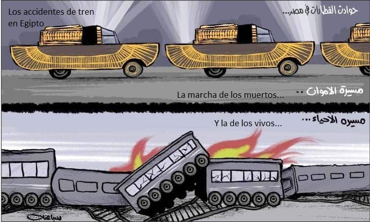 Al menos 11 muertos y 100 heridos en un nuevo accidente de tren en Egipto