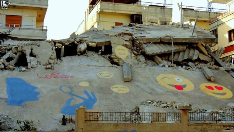 Los muros de las ciudades destruidas de Siria