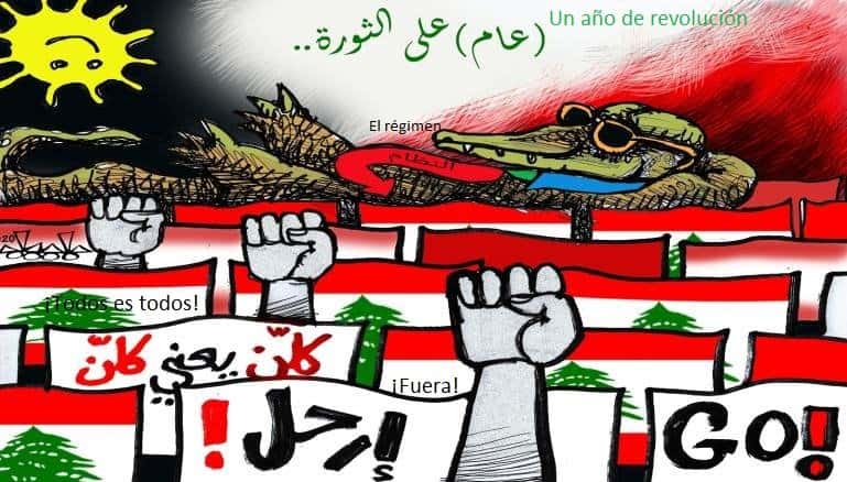 Un año desde el estallido de la revolución en Líbano, Hasán Bleibel, Al Mudun, 16.10.2020