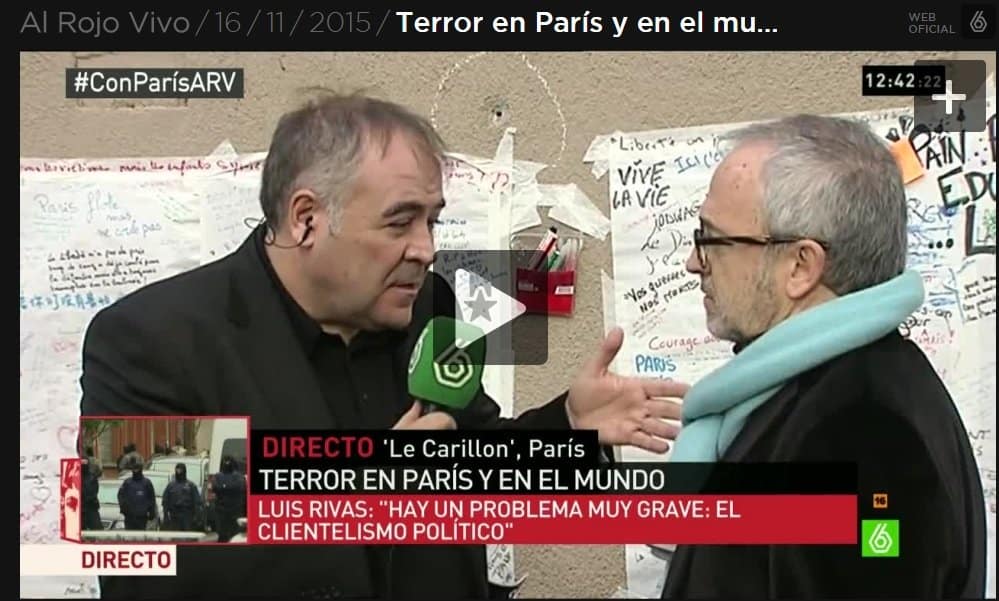 Intervención de Pedro Rojo, director de la Fundación Al Fanar, en el programa de televisión Al Rojo Vivo sobre los atentados de París