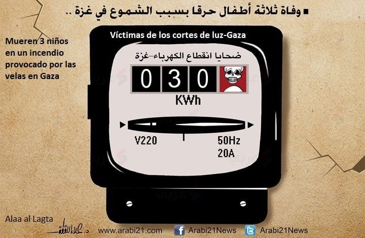 Los cortes de luz en Gaza responsables de la muerte de tres niños, Alaa al Lagta, 09.05.2016, Arabi 21