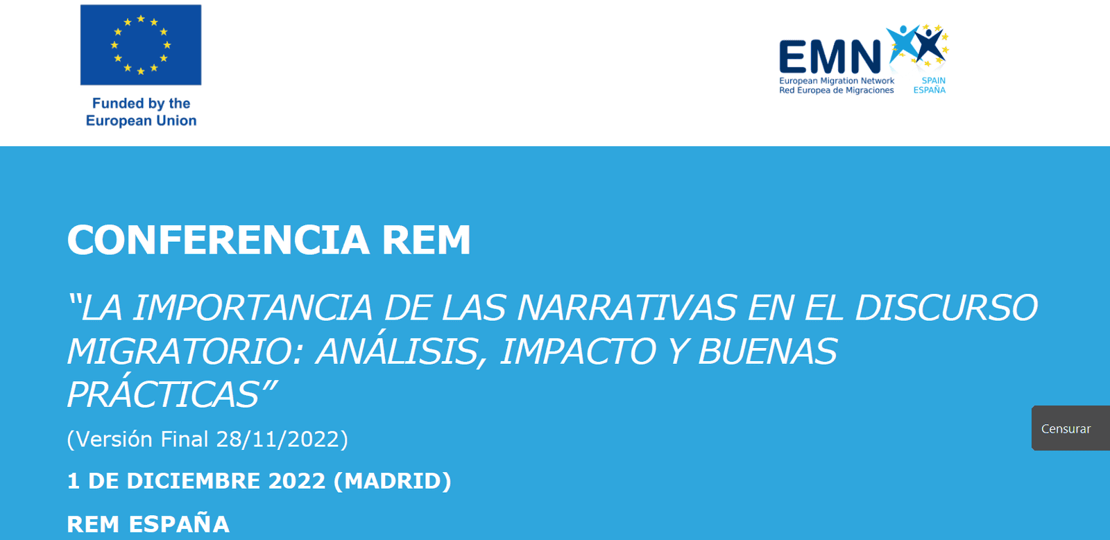 Al Fanar participa en la CONFERENCIA REM “LA IMPORTANCIA DE LAS NARRATIVAS EN EL DISCURSO MIGRATORIO: ANÁLISIS, IMPACTO Y BUENAS PRÁCTICAS”