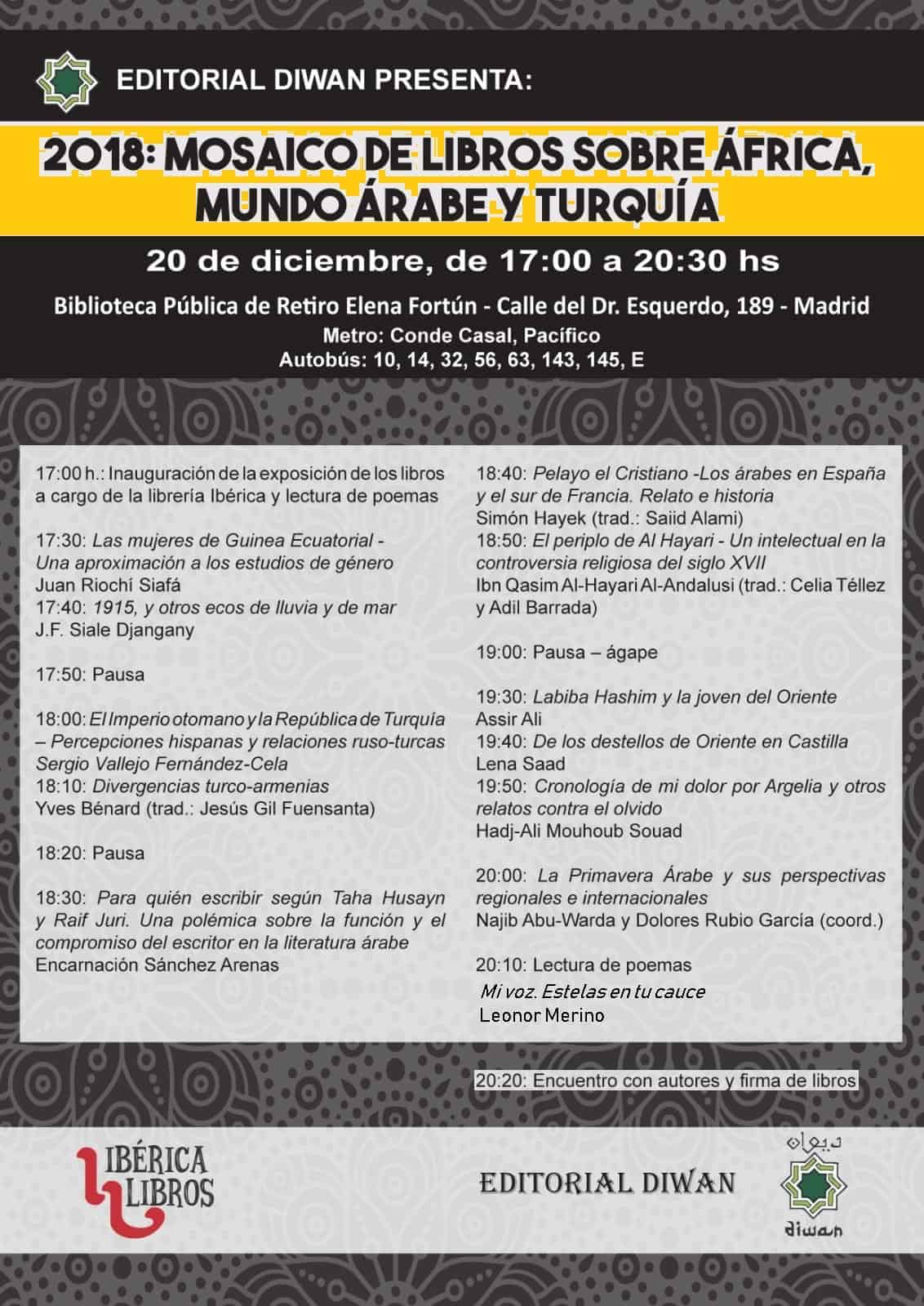 Mosaico de libros sobre África, Mundo Árabe y Turquía