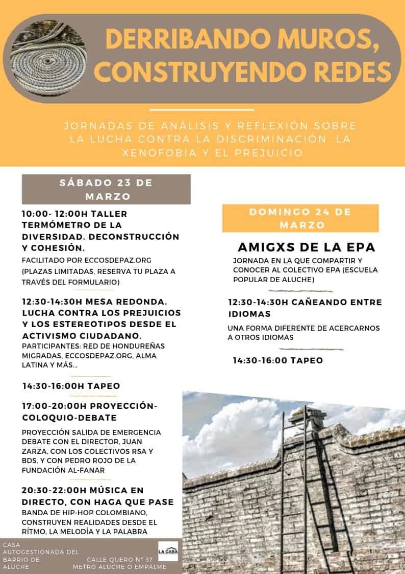 Derribando muros, construyendo redes: jornadas de análisis y reflexión sobre la lucha contra la discriminación, la xenofobia y el prejuicio