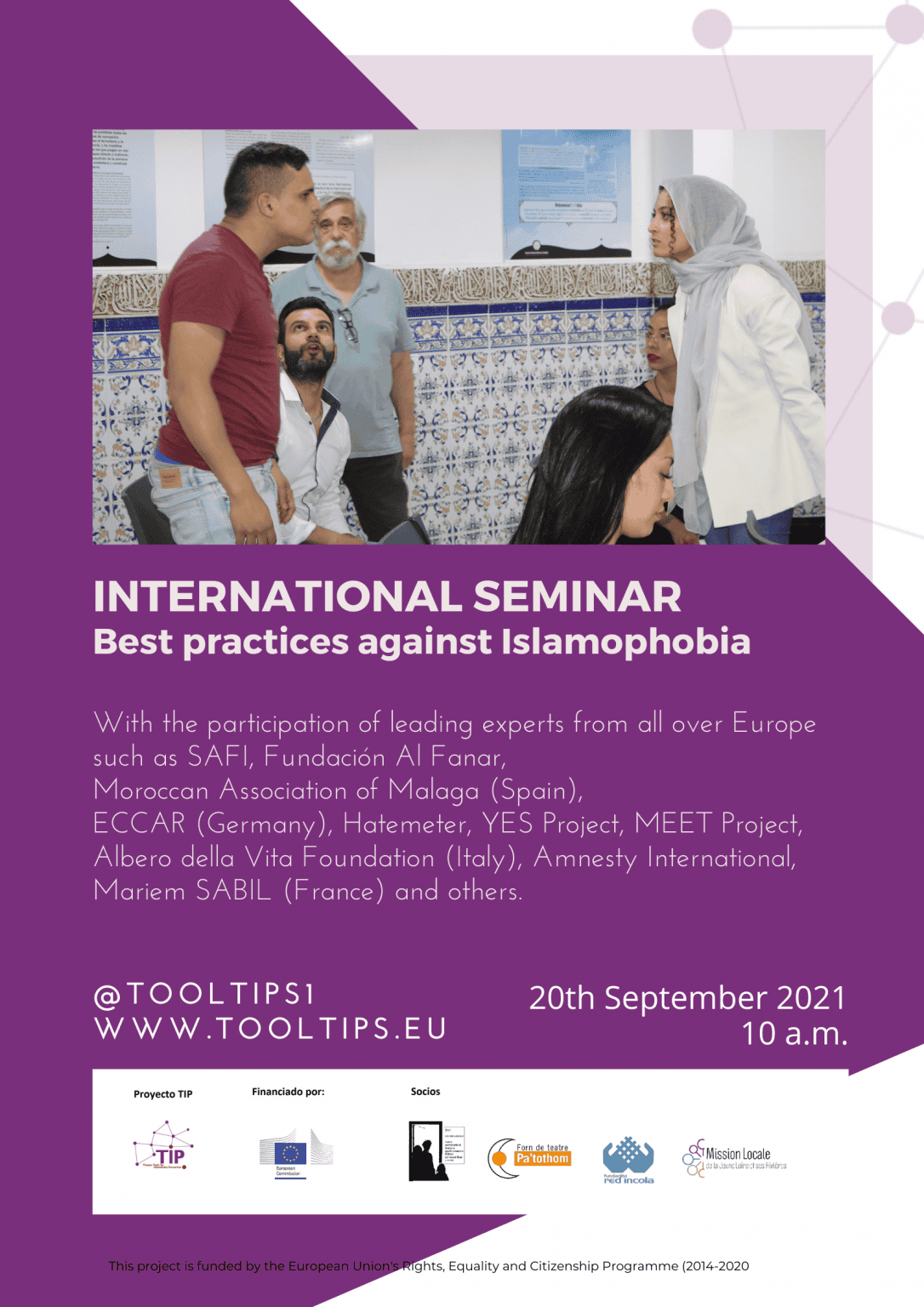 Fundación Al Fanar participa el seminario internacional TIP sobre intercambio de buenas prácticas contra la islamofobia