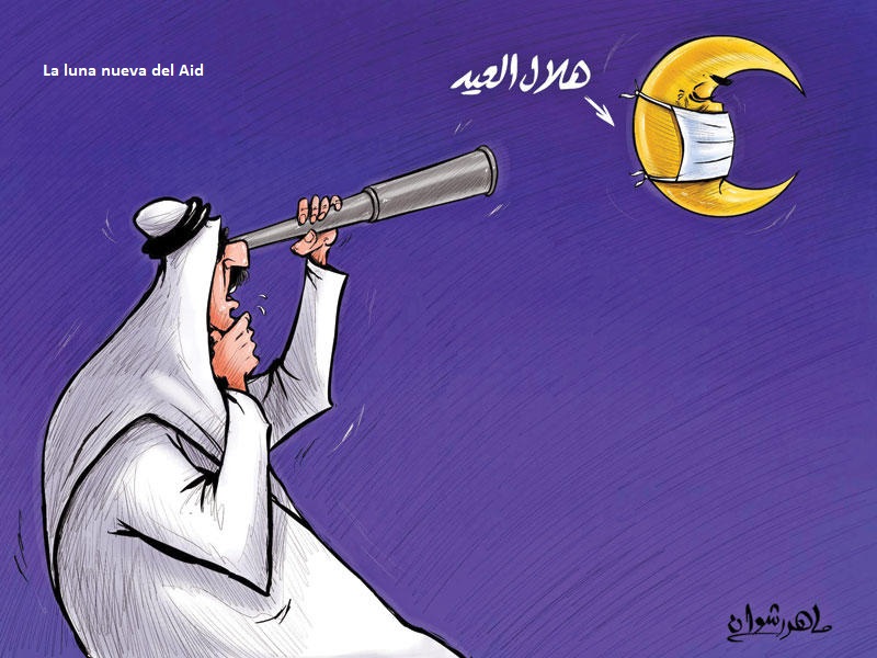 La luna nueva que anuncia el fin de Ramadán, Maher Rashuán, Al Yarida (Kuwait), 22.05.2020