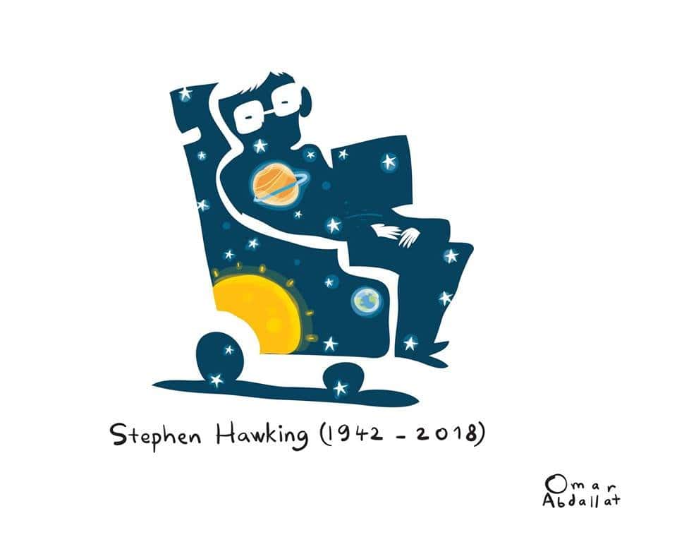 Muere Stephen Hawking, Omar Abdallat, Facebook, 14.03.2018