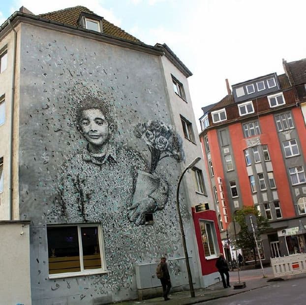 El grafiti “El vendedor de flores” documenta la tragedia de los niños sirios