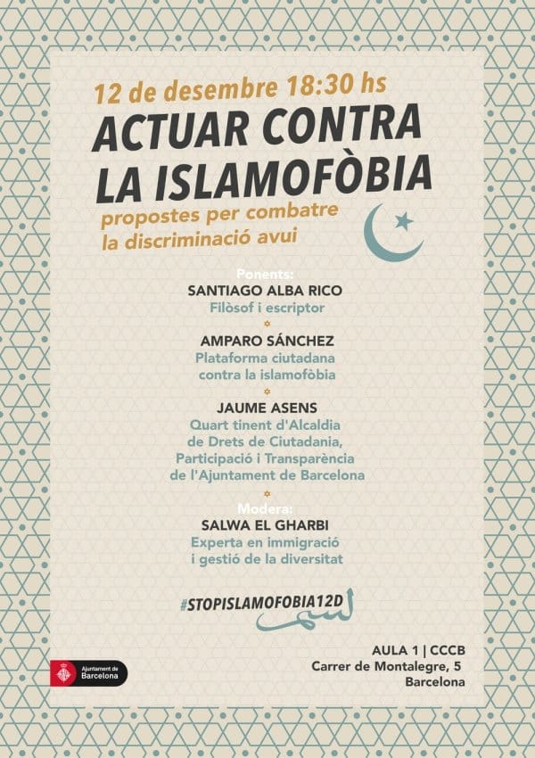 Mesa redonda "Actuar contra la islamofòbia: propostes per combatre la discriminació avui"