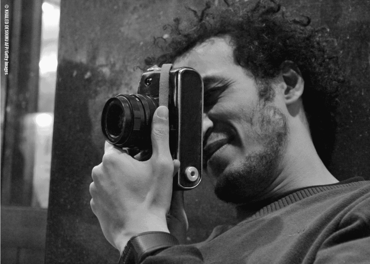 Mahmoud Abou Zeid, reportero gráfico egipcio de 28 años, encarcelado desde agosto de 2013 por tomar fotografías de la violenta dispersión de la sentada de Rabaa al Adaweya