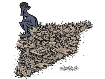 La cara detenida de Siria: el caricaturista sirio Akram Raslán